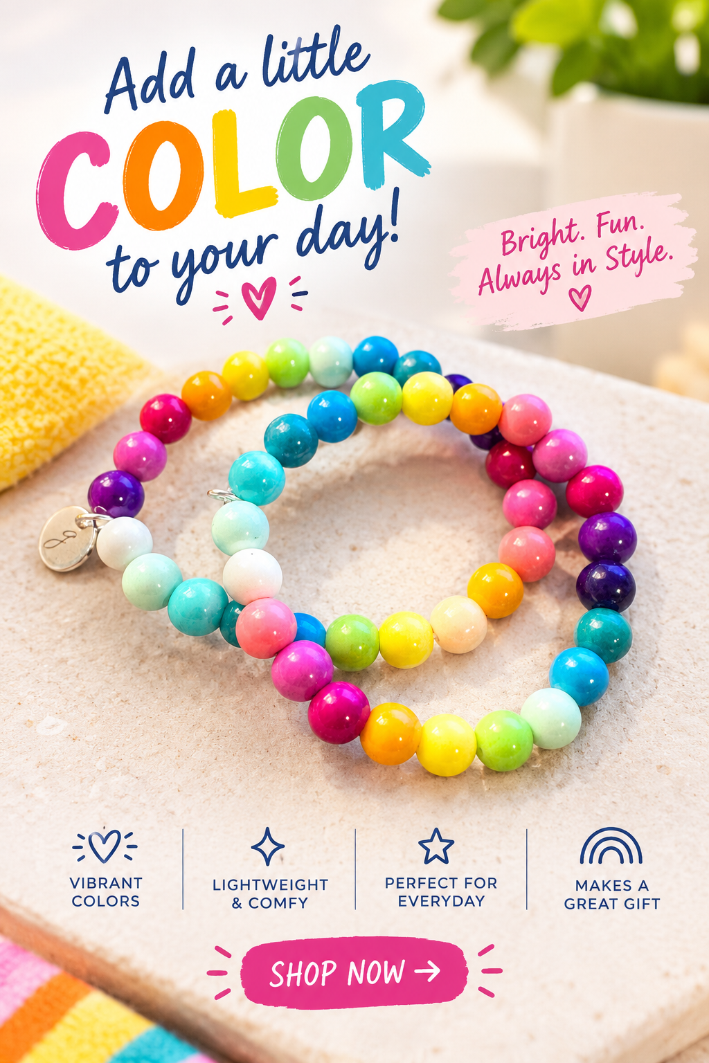 Ceramic Rainbow Bracelet