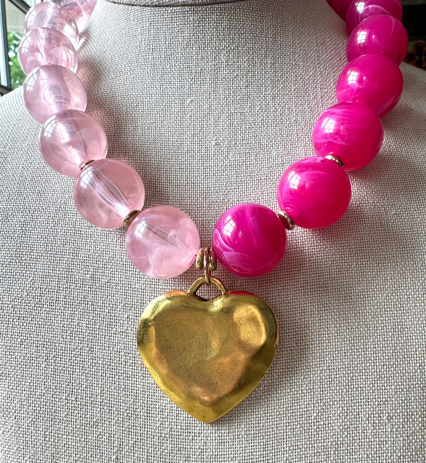 Double Pink Gumball Necklace