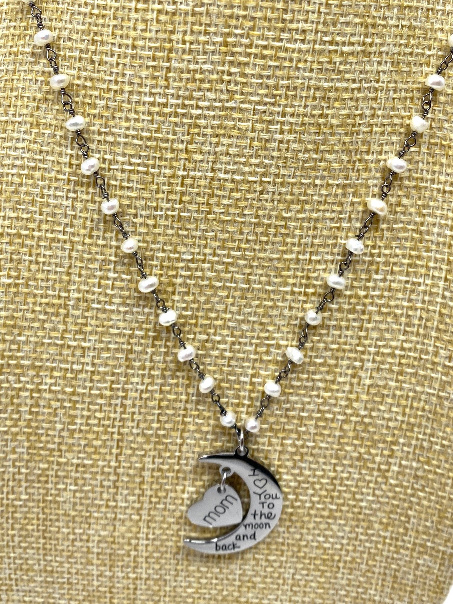 "Mom, I love you to the moon and back" Necklace