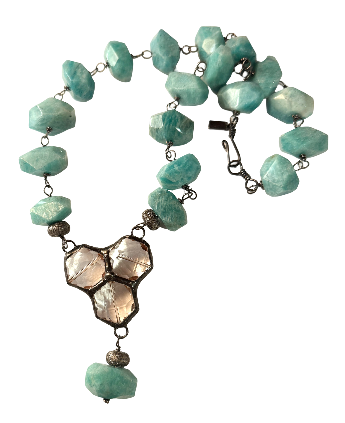 Amazonite and Diamond Necklace