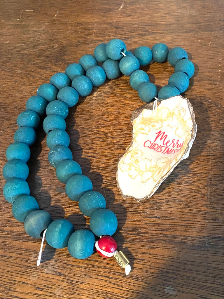 Decoupage Oyster Shell Blessing Beads