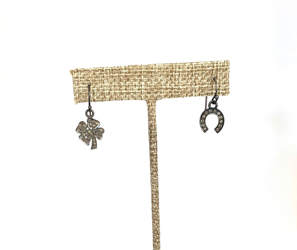 Diamond Shamrock and Horse Shoe Earrings