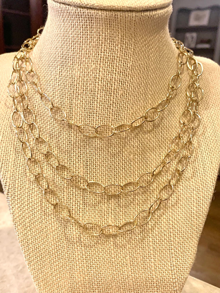 Gold Filled Oval Chainlink Necklace