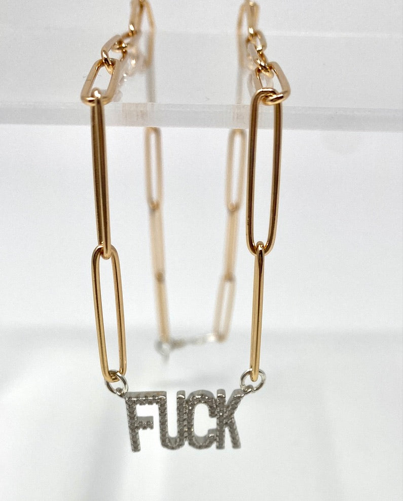 "F***" CZ Necklace