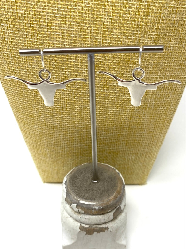 Sterling Silver Longhorn Earrings