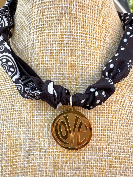 Silk Bandana Love Necklace (circle)