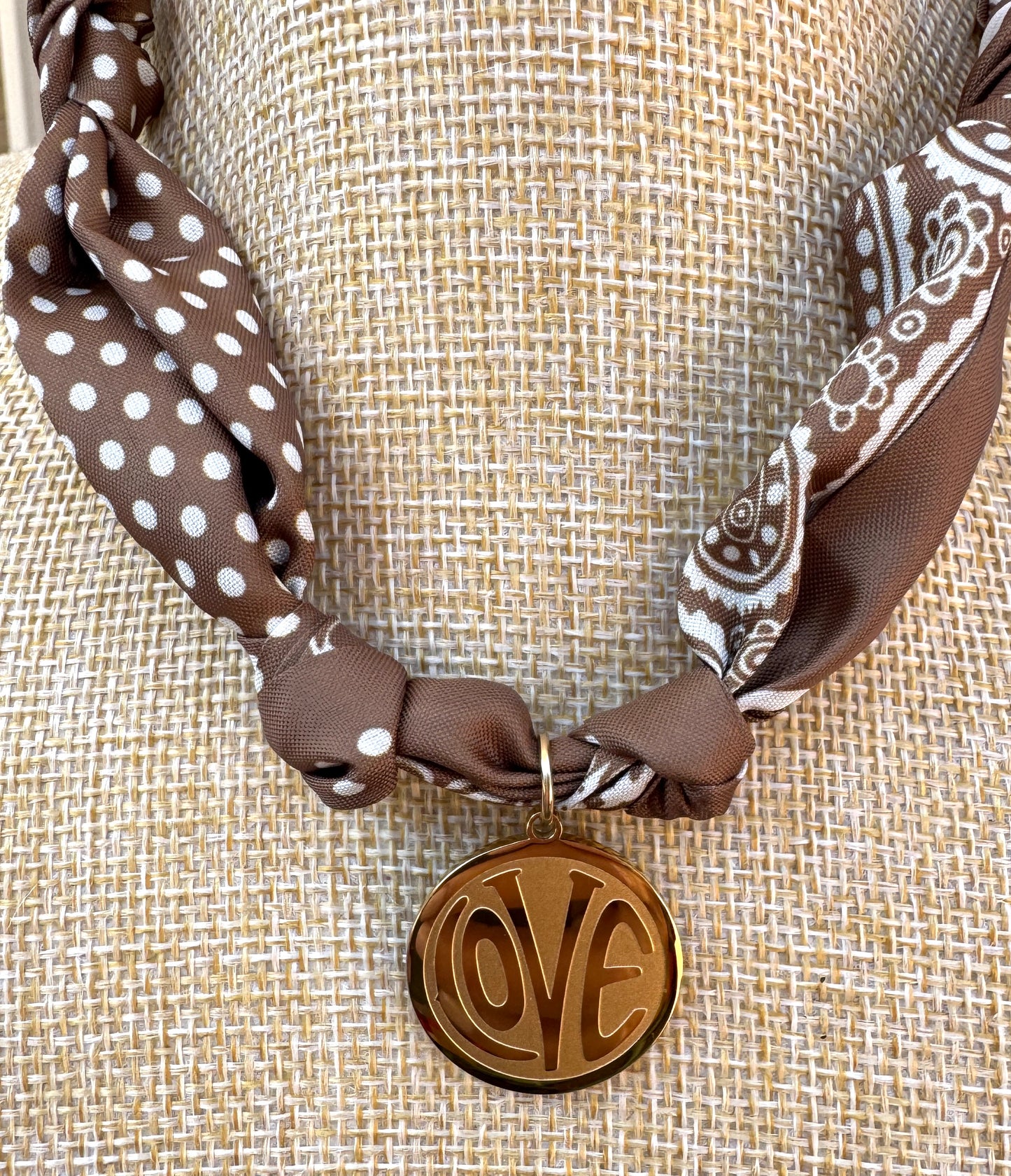 Silk Bandana Love Necklace (circle)