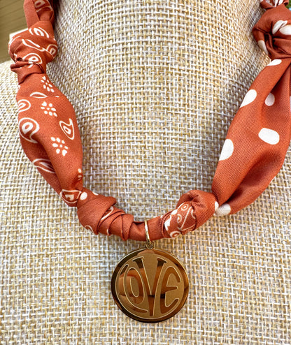 Silk Bandana Love Necklace (circle)
