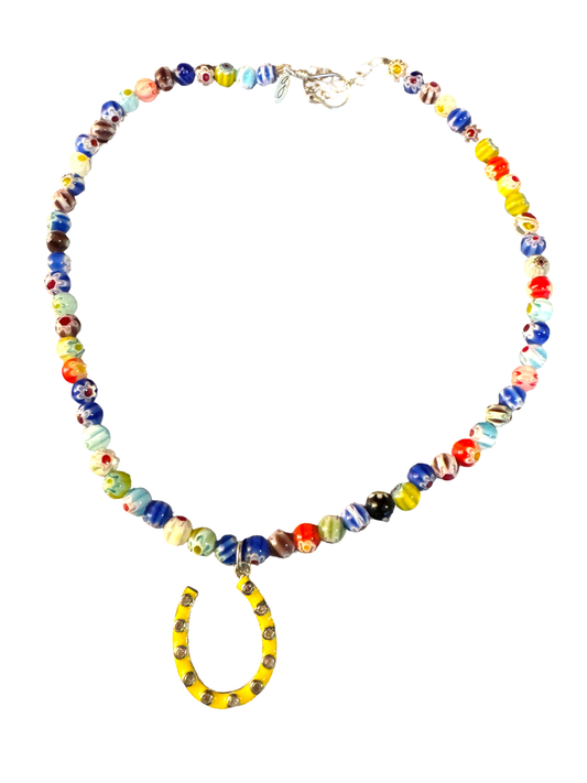 Yellow Diamond Horseshoe Necklace