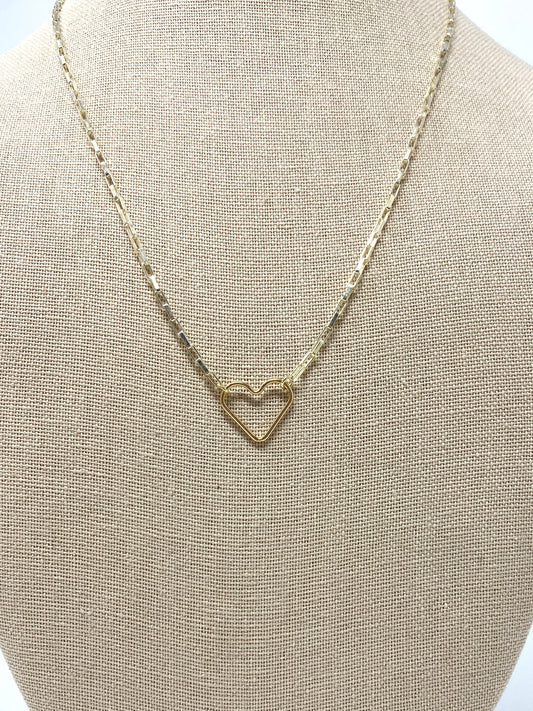 Sterling Silver Petite Paperclip Necklace With Gold Filled Heart