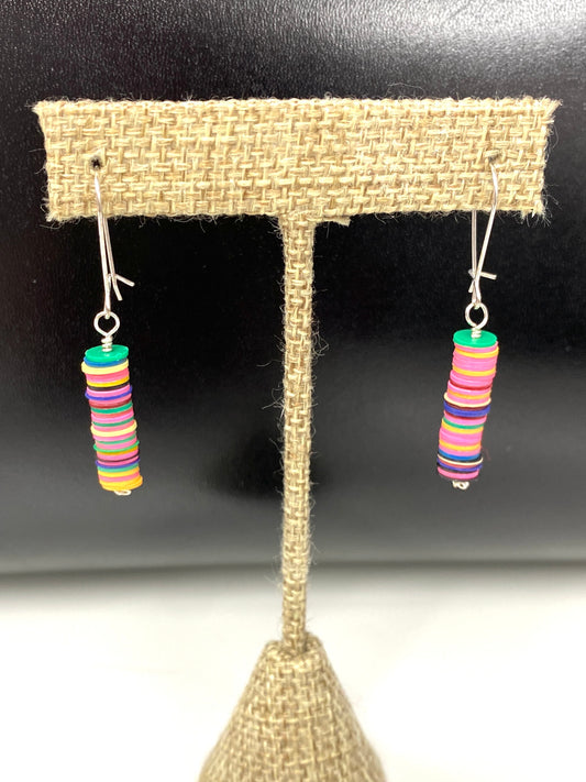 Multicolor Vinyl Disc Earrings