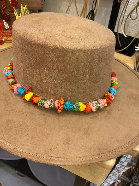 Big Chunky Multicolor Turquoise Beaded Hat Band