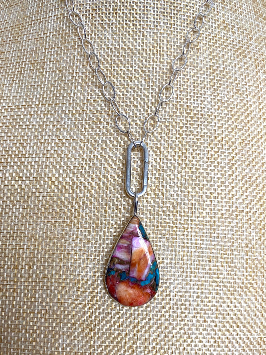 Multicolor Turquoise Drop Necklace