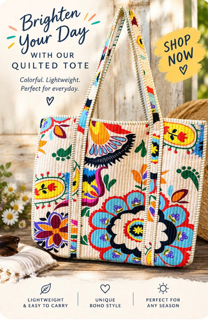 Quilted Cotton Tote Bag