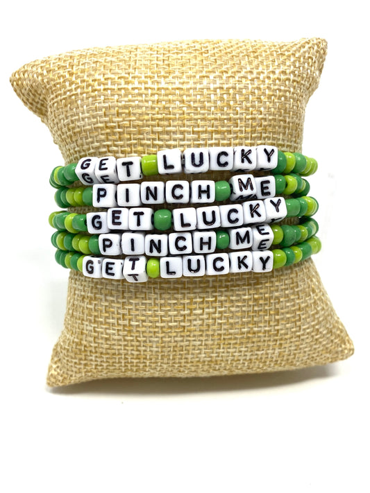 St. Patrick's Day Elastic Wordie Bracelets