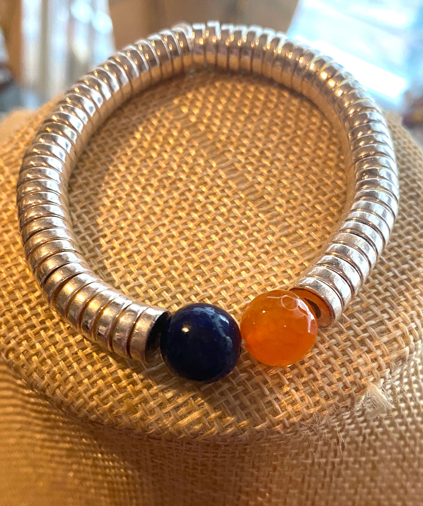 Metallic Orange and Blue Bracelet