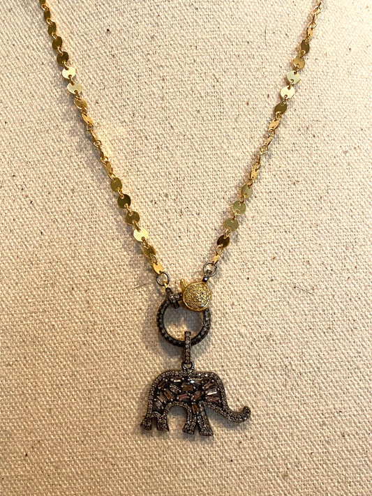 Diamond Elephant Necklace