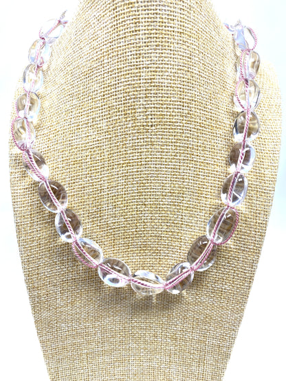 Clear Crystal Threaded Necklace