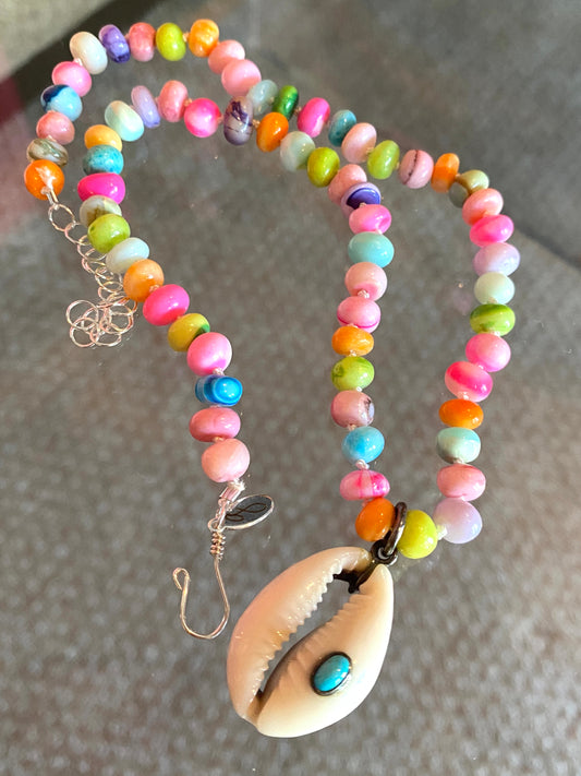 Opal and Shell Necklace