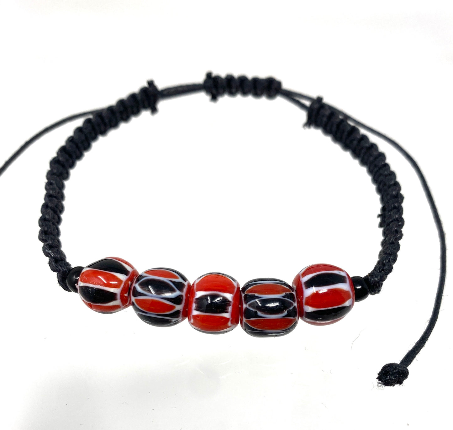 Black and Red Macrame Bracelet