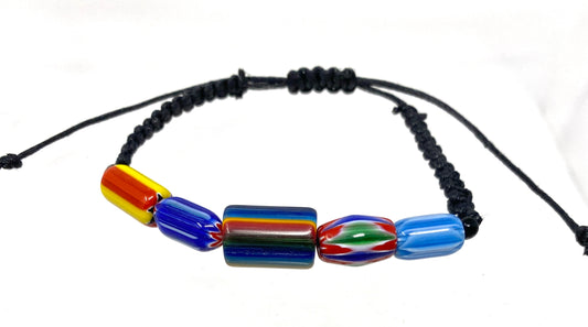 Rainbow Trading Bead Macrame Bracelet