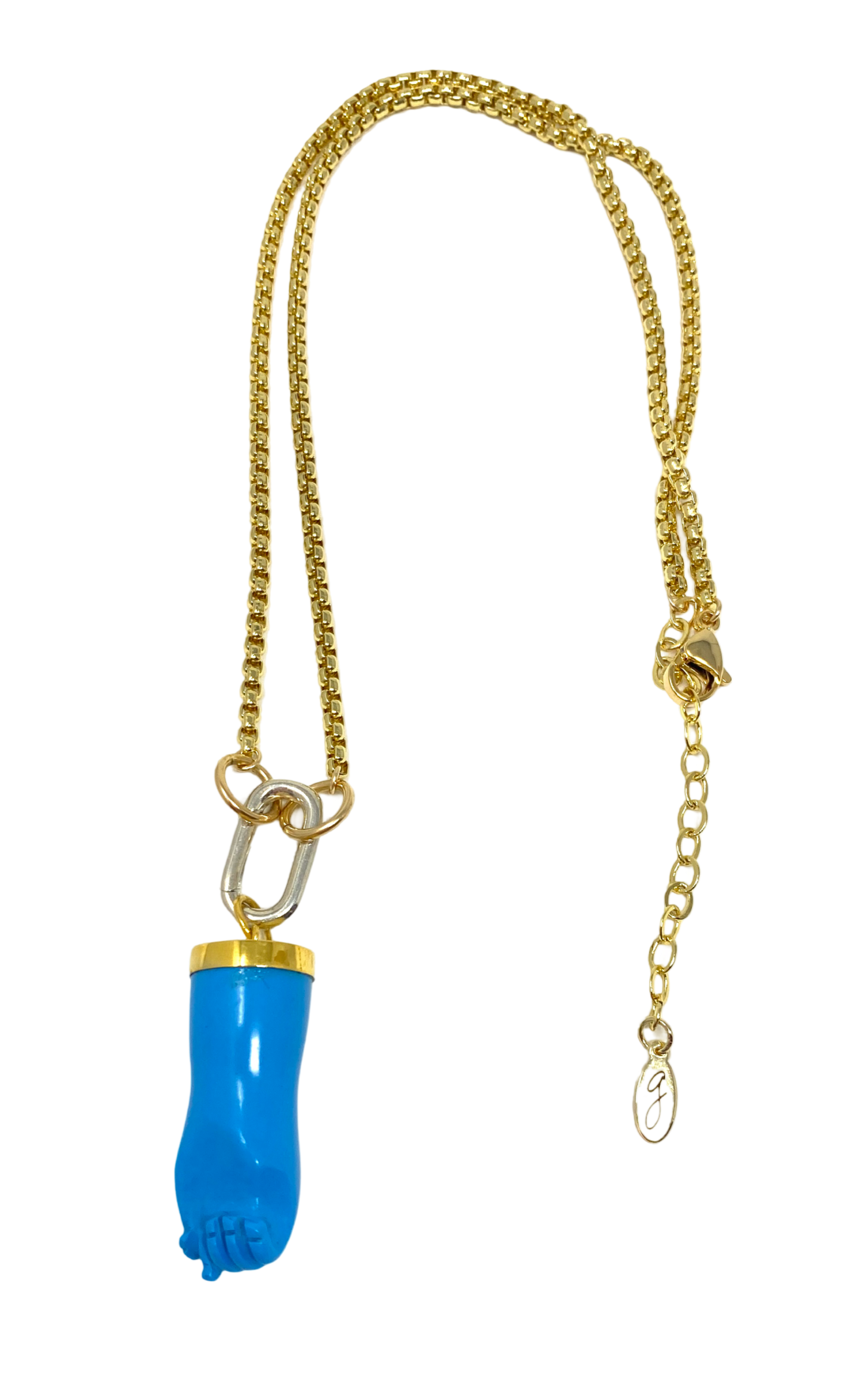 Turquoise Figa Pendant Necklace