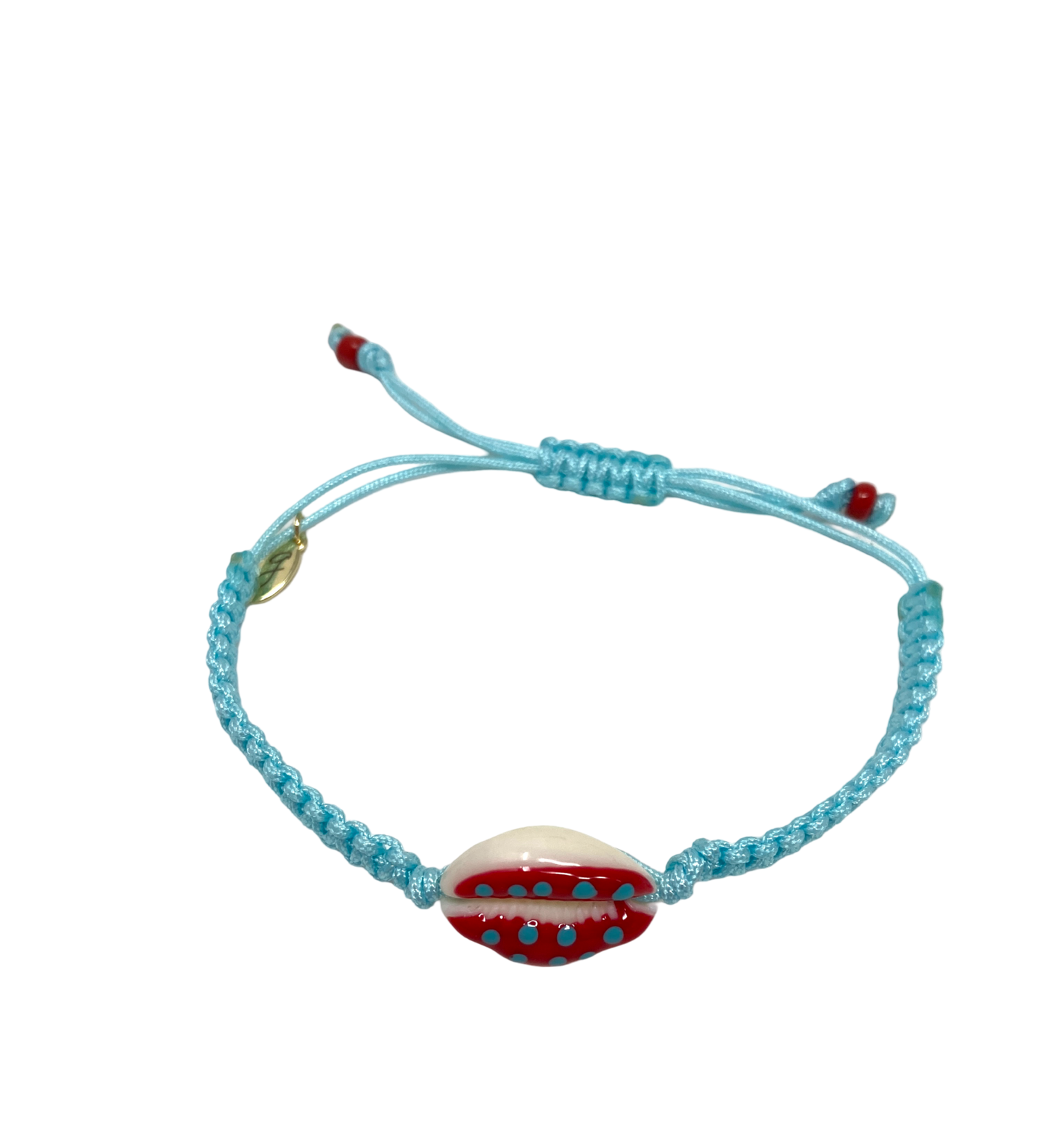 Handpainted Cowrie Shell Macrame Bracelet