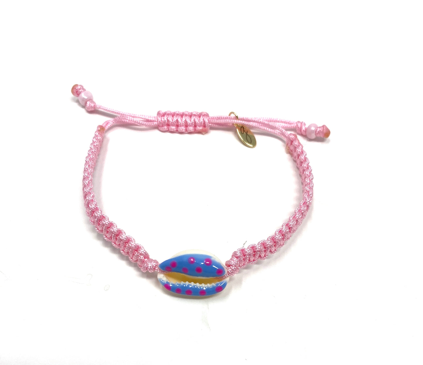 Handpainted Cowrie Shell Macrame Bracelet