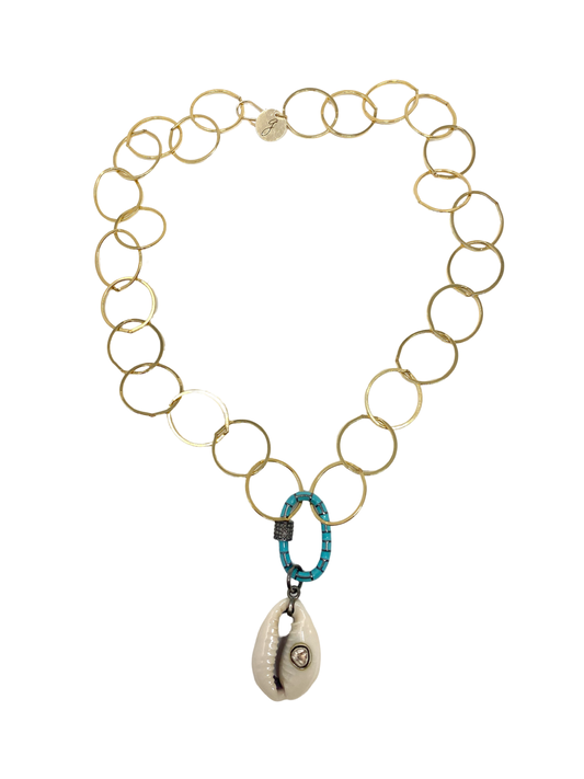 Cowrie Shell and Diamond Necklace