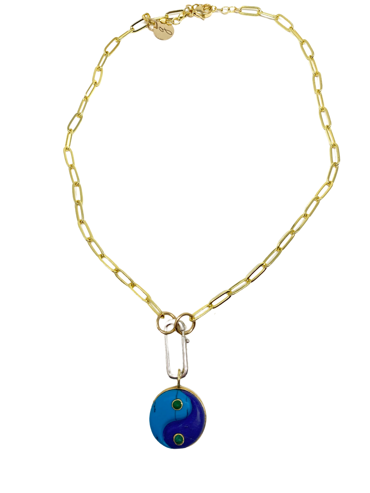 Lapis and Turquoise Yin and Yang Necklace