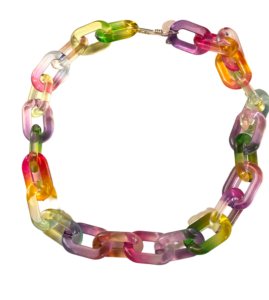 Multicolor Acrylic Link Necklace