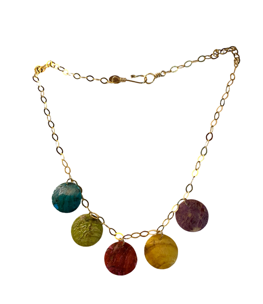 Colorful Shell Disc Necklace