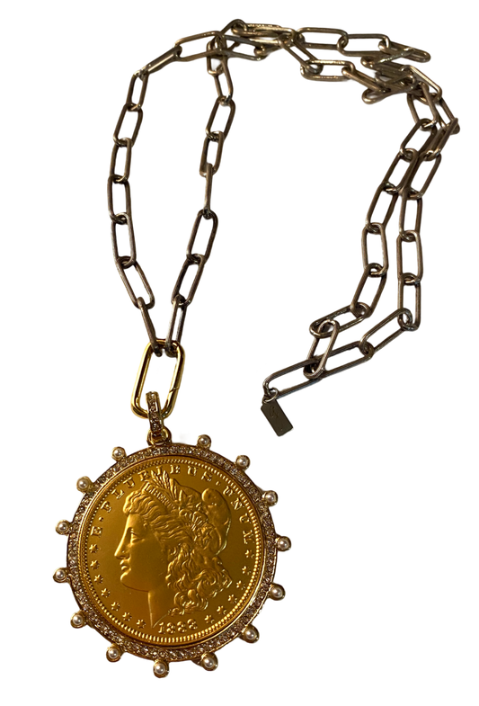 Gold Coin Medallion Necklace