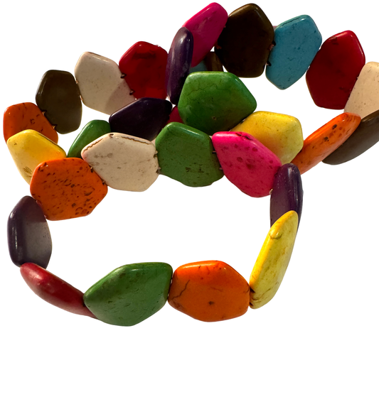 Chunky Multicolor Howlite Bracelet