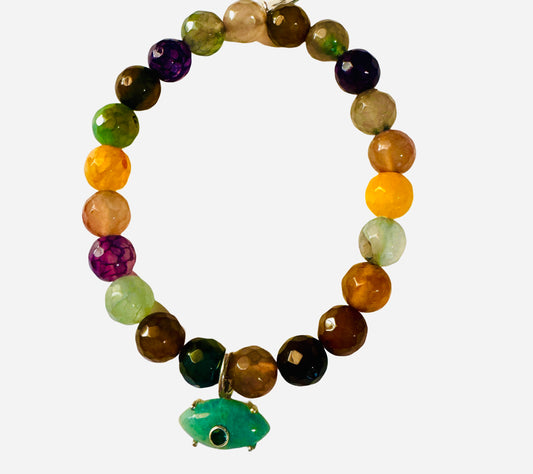 Multicolor Jade Elastic Bracelet