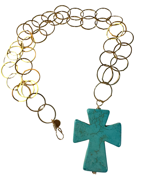 Turquoise Cross Necklace