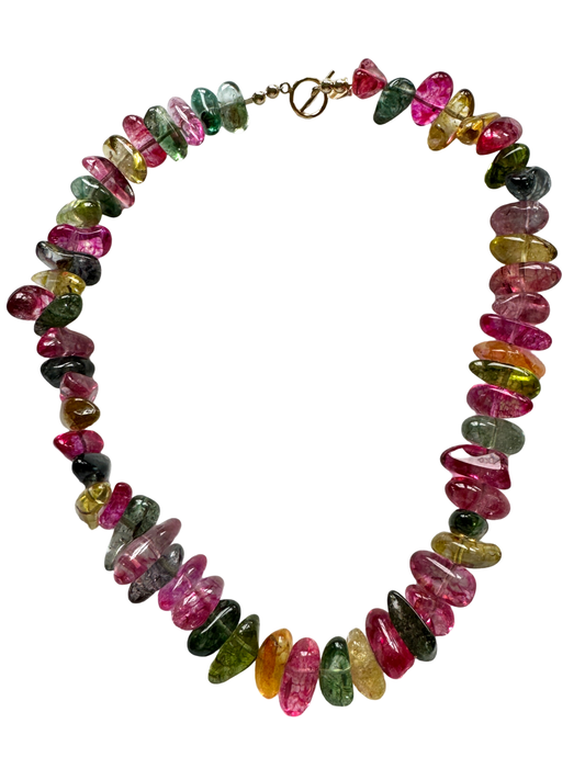 Pink and Green Tourmaline Necklace