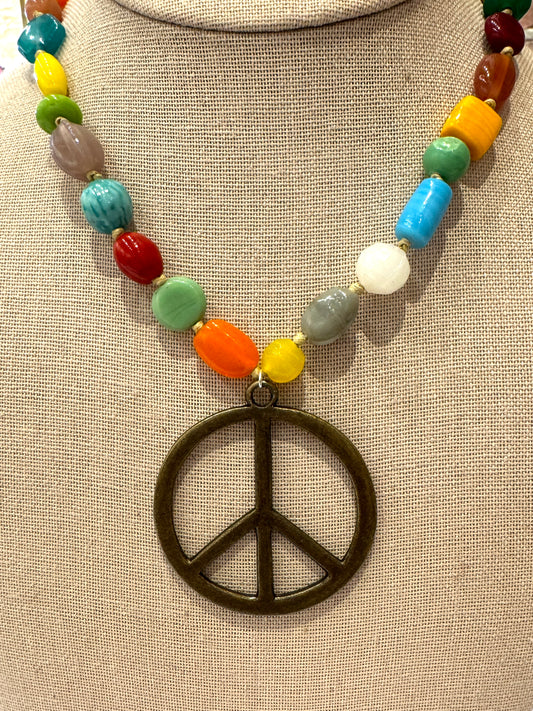 Multi Stone Peace Necklace