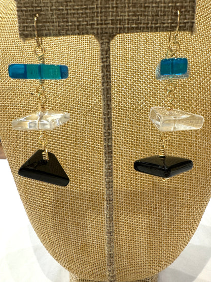 Triple Acrylic Drop Earrings