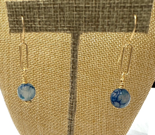 Blue Agate Drop Earrings