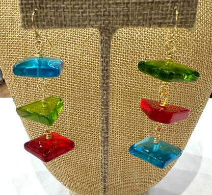 Triple Acrylic Drop Earrings