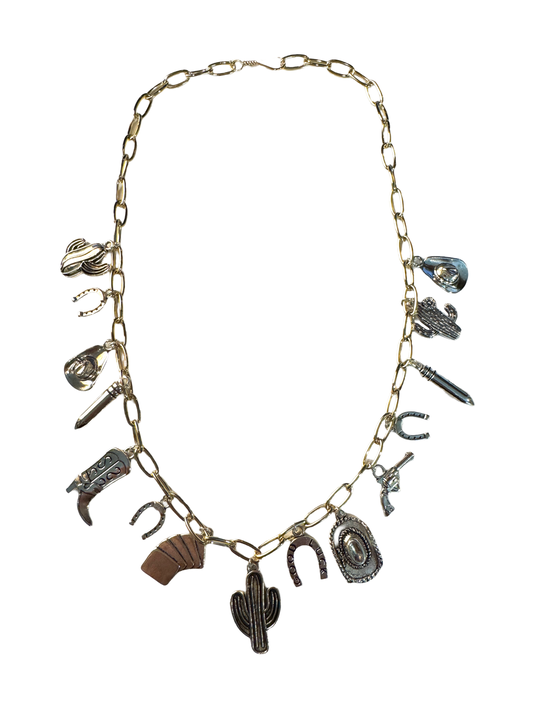 Silver and Gold Rodeo Themed Necklace