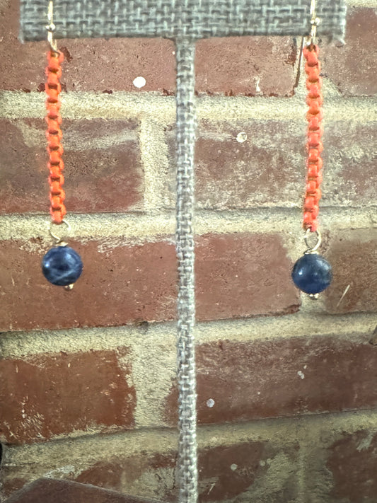 Orange Box Chain Earrings