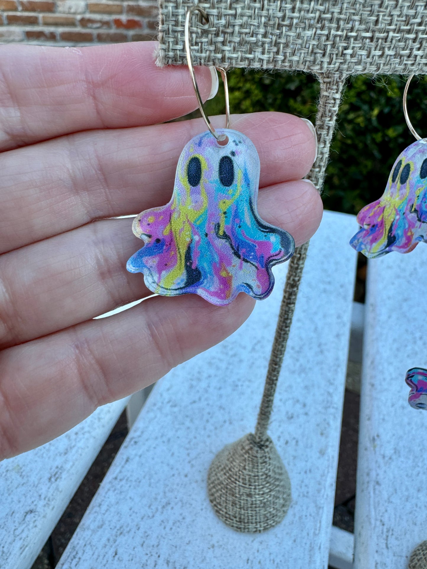 Pastel Swirly Ghost Earrings