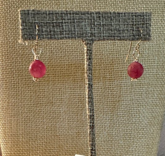 Pink Jade Earrings