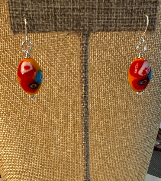 Murano Glass Swirly Earrings