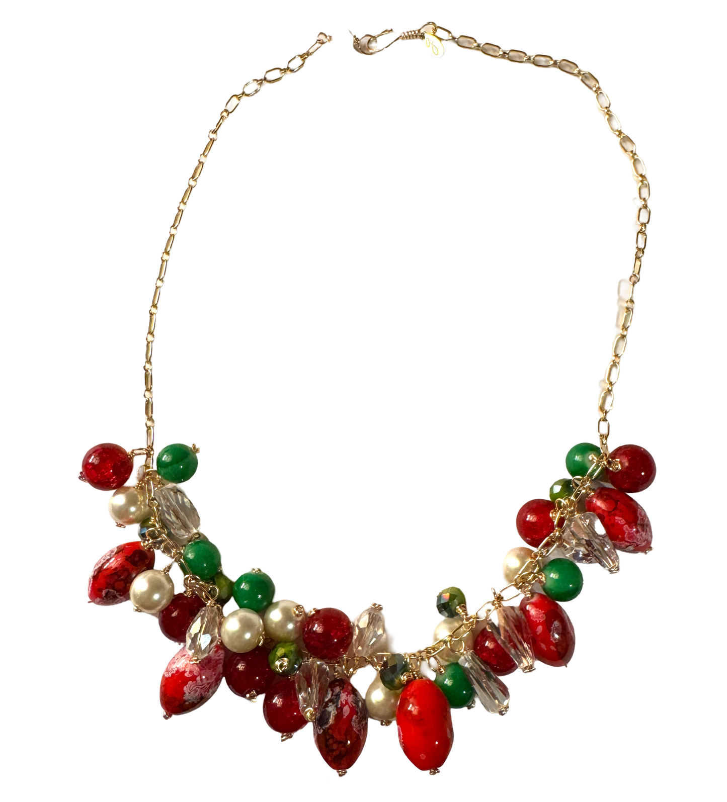 Red and Green Beaded Necklace