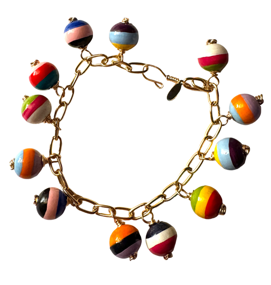 Hand Painted Ball Charm Bracelet
