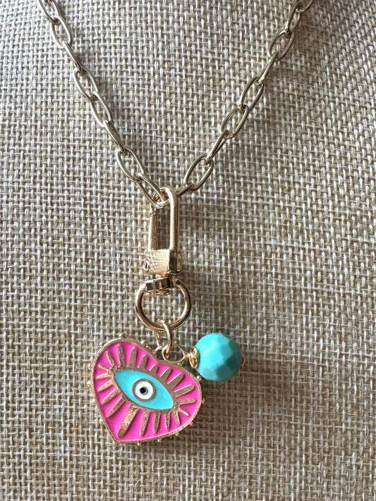 Heart Evil Eye Necklace