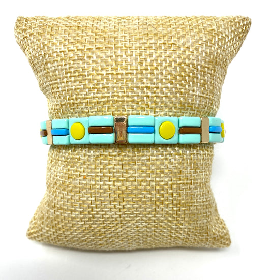 Seafoam Green Tila Tile Elastic Bracelet